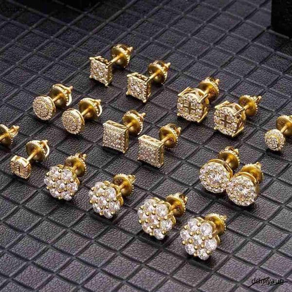 2025 Designer Top Mens 10K Plated Sier Pin VVS Moissanite Real Gold Earrings Jewelry Fashion Gifts DdmyAug