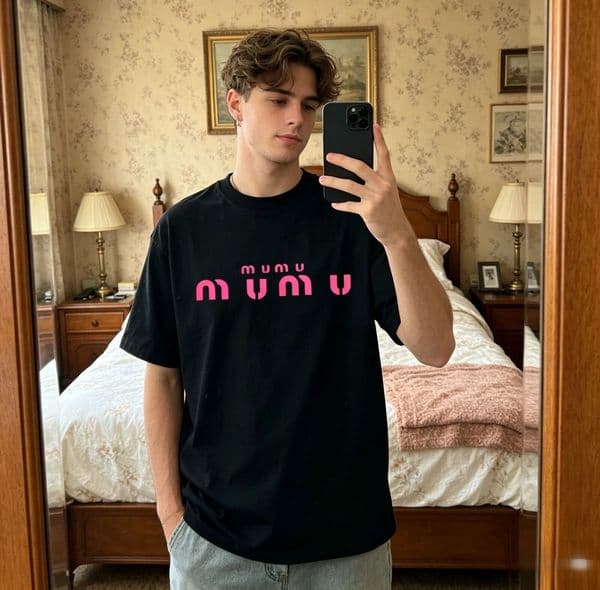 Miu Shirt Miu Top Luxury Designer Tshirt For Men Women Miu Shirts Summer Fashion Letter Clothes Short Sleeve Cotton Tshirts High Street Round-Neck Men's Tshirts 2026