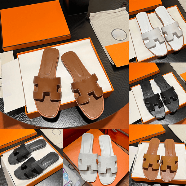 Designer slide Women's Sandals Slippers Fashion Floral Slippers Leather and Rubber Flats slides Sandals Summer Beach lightweight Shoes Bottoms Slippers Hot Sale