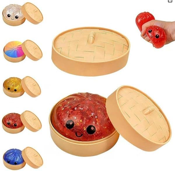 8.5CM Dumpling Simulation Cha siu bao Kneading Music Children's Decompression Toy Slow Rebound Steamed Bun BY SEA