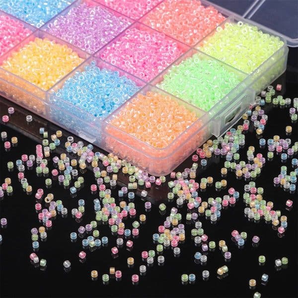 2.5Mm High-Quality Luminous Glass Rice Beads - Premium DIY Jewelry (Bracelets/Necklaces)Accessories 10G700pcs Aperture1mm