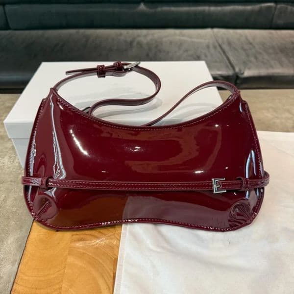 wholesale With Box Le Bambino Bag Patent Leather red Shoulder Bag Crossbody Satchel Vintage Handbags Fashion Purses Luxury Tote Burgundy Black White