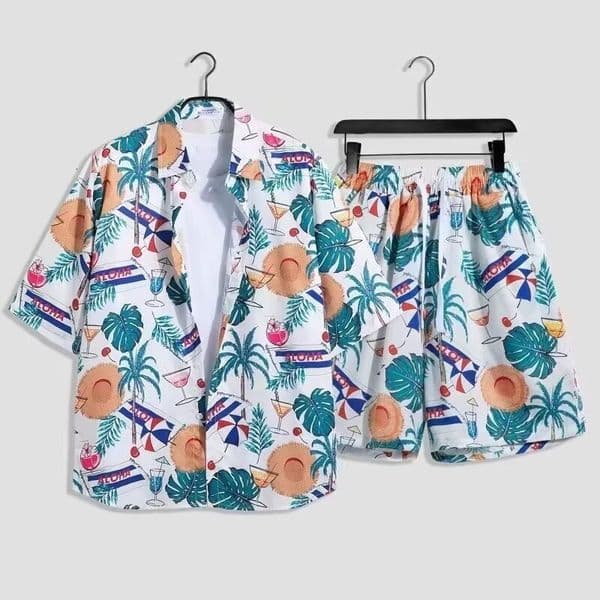 Hawaiian Vacation Designer T-shirt Hoodie Beachwear Polo Trendy Casual Suit For Men Short-sleeved Shorts Stylish Outfit Floral Shirt Foreign