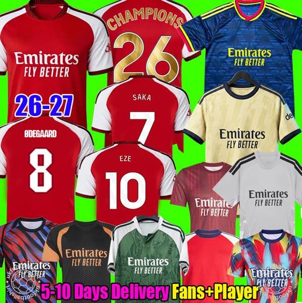 2026 EZE GYOKERES ZUBIMENDI NORGAARD MADUEKE LEWIS SKELLY RICE SAKA football shirt soccer jerseys arsenally 26 27 SALIBA G.JESUS ODEGAARD Men Kid tops