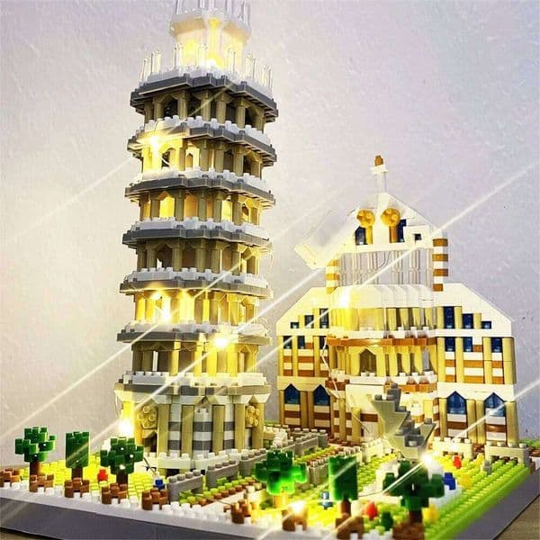 Leaning Tower of Pisa Building Block Set-Educational Mini Bricks Model, Perfect Gift for Architecture Aficionados&History Buffs