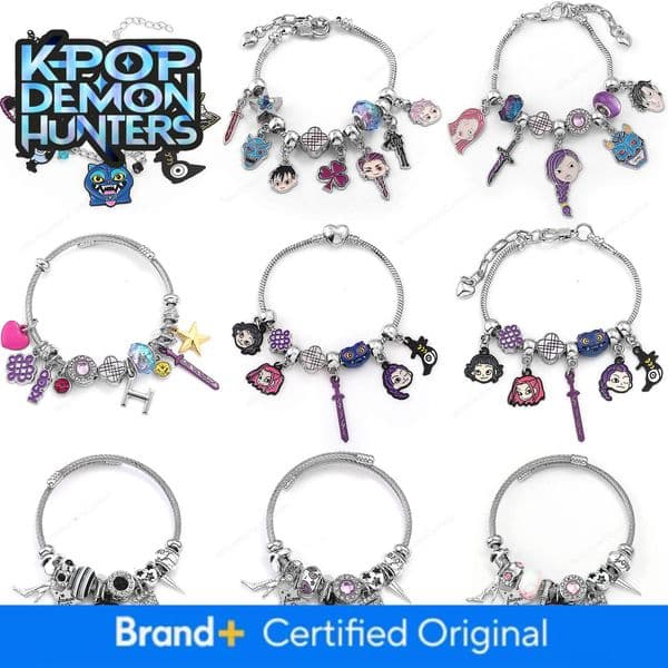 Demon Slayer Rumi Shion Sword Cartoon Star Heart Beaded DIY Bracelet KPOP Element Merchandise