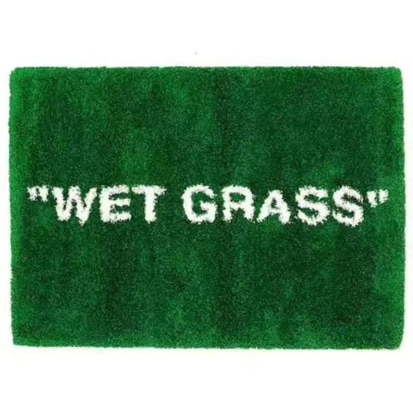 WET GRASS Rugs Green Grass Classic Handmade Flocked Large Carpet Hypebeast Decor Parlor Bedroom Playroom Artistic Premium Floor Mat