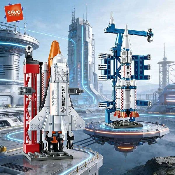 KAVOWORLD Launch Center Bricks DIY Assembly Educational Space Building Blocks Set Ideal Birthday Christmas Gifts