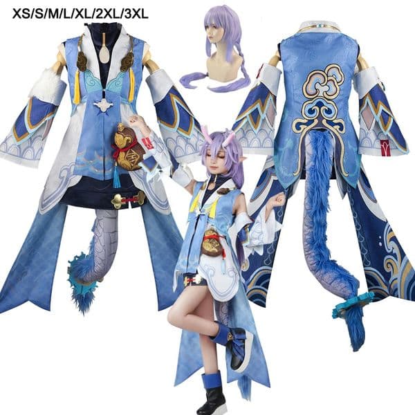 Honkai Star Rail Bailu Byakuro Cosplay Costumes Full Set Dragon Anime Clothing Role Play Suits Clothes For Stage Party Halloween Carnival Christmas XS-3XL