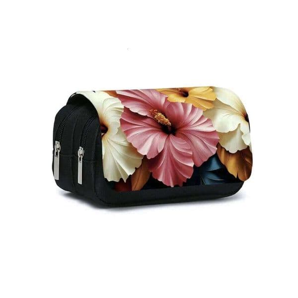 Flower Painting Double Layered Flip Pen Case Boy and Girls Best Gifts 2D Cartoon Pouch School Pencil Bag for Children