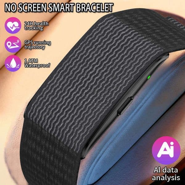 New screenless smart bracelet for heart rate, blood oxygen, sleep monitoring, lightweight and comfortable to wear, sports wristband
