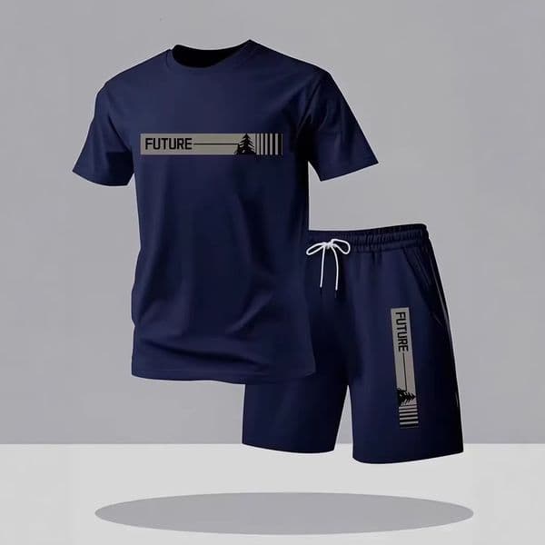 European Size Summer New Ice Polo Silk Casual Outdoor Set Fashionable Short-sleeve T-shirt And Shorts Quick-dry Hoodie Designer T-shirt Sports Set