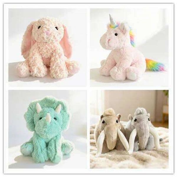27cm Lifelike Unicorn Rabiit Plush Toy Simulation Stuffed Animal Mammoth Soft Doll Home Decoration Zoo Souvenir