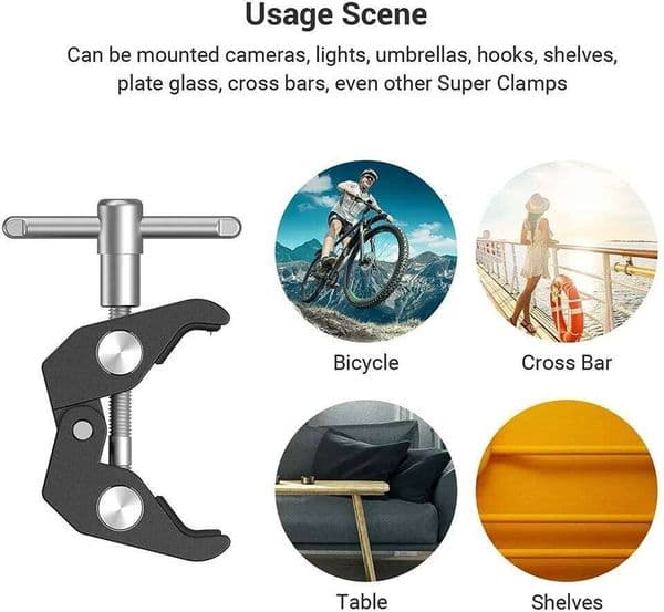 7 or 11 inch Articulating Magic Arm + Super Clamp for DSLR Rig to LCD Monito, LED Video Light Camera Accessories