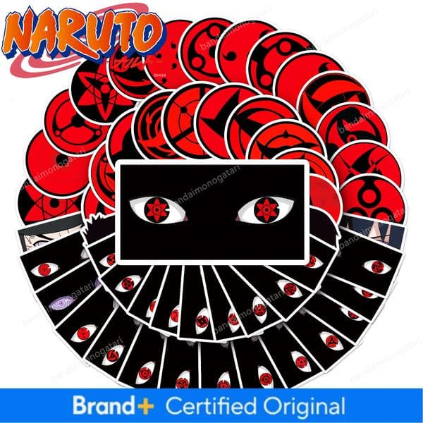 Naruto Wallpaper 50 Sharingan Graffiti Stickers, Personalized Cross-Border Japanese Anime Naruto DIY Skateboard Phone Luggage Stickers, Waterproof Hot Sell