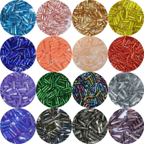 20g Color-Coated Tubular Silver-Plated Glass Seed Tube Loose Beads, DIY Handmade Jewelry Accessories, Clothing Hand-Sewing Materials