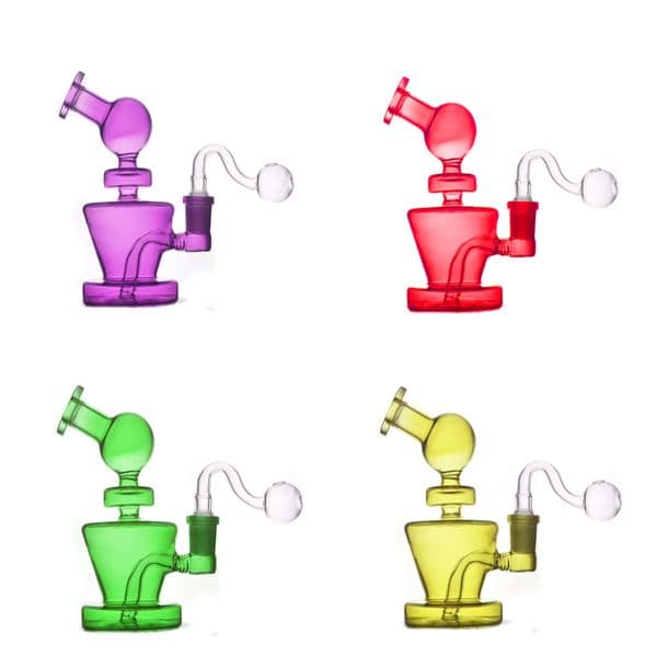 Travel Rainbow Colorful mini Water Tobacco Bongs Pipes bubbler Small Hookahs Thick Glass oil burner Bong hookahs With 14mm smoking tobacco Banger