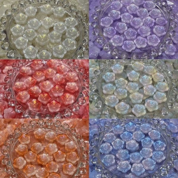 50 Pieces Of 14Mm Glass Trumpet Center-Hole Flower Caps For DIY Handmade Bracelets, Necklaces, And Ancient-Style Hairpin Materials