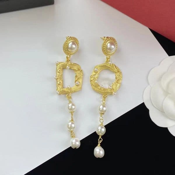 New Luxury Design Classic Double D-Letter Earrings Fashionable Women's Party, Travel, Wedding Anniversary, Christmas Jewelry Gifts
