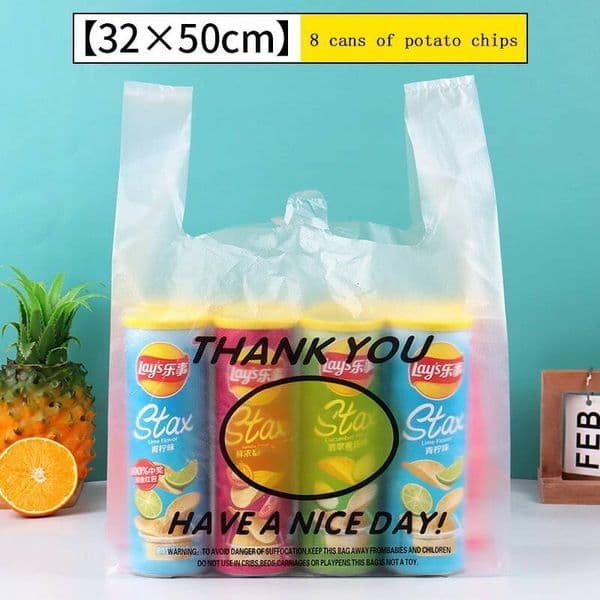 Plastic Bags with Handle Carry Out Bags, Retail Supermarket Grocery Shopping Home Storage Kitchen Accessories 3 Sizes 50 Pcs ddmythur