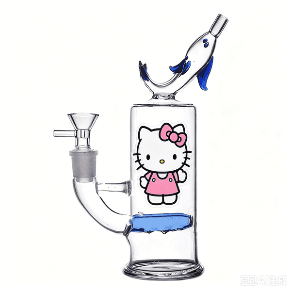 Wholesale Portable Newest Design Cute dolphin shape Glass oil burner bong Hookah Bubbler for smoking perc water pipes hookah with 14mm Glass banger tobacco bowl