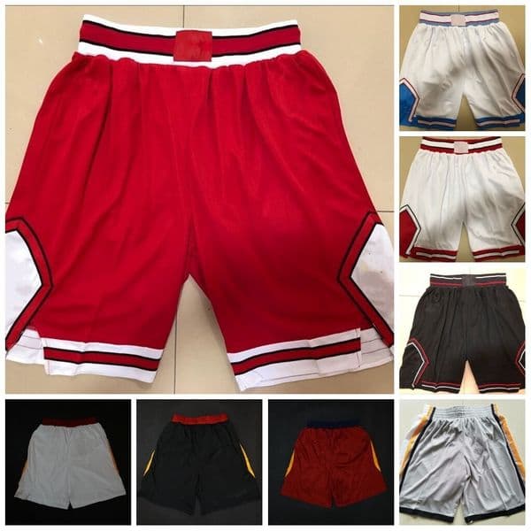 Vintage Basketball Shorts Red White Black - Breathable Classic Bball Shorts for City u0026 Court