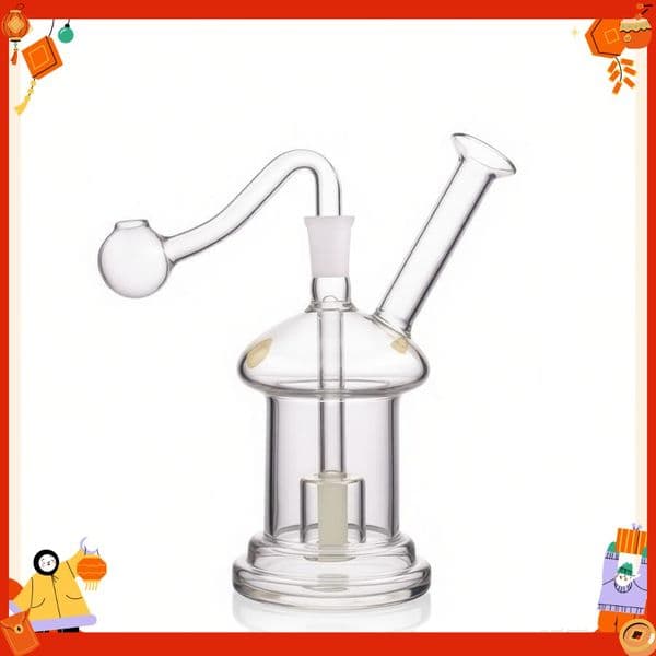 Colorful Mini Cute Novelty 10mm female Glass Bongs Water Pipe Mushroom Shape Glass oil burner Pipe With 10mm male smoking oil banger bowl