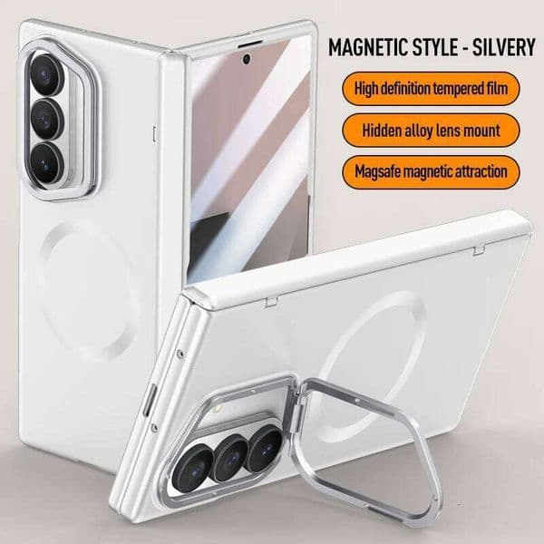 Magnetic Hinged Holder Cover For Samsung Galaxy Z Fold 7 Fold7 zfold7 Case With Tempered Glass Shockproof Cases Kickstand Fundas