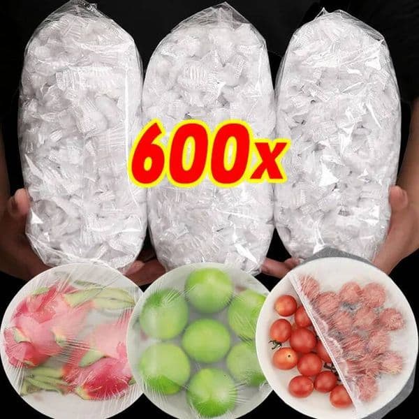50/600pcs Disposable Dust Grade Lids Elastic Plastic Wrap Shower Cap Fruit Food Cover Fresh Keeping Bag ddmythur