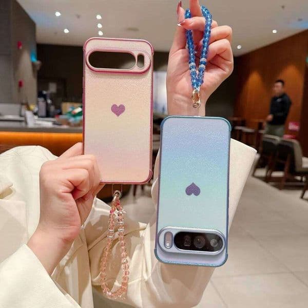 Side Love Heart For Google 9ProXL Pro 9A 8A 7A Case Anti-fall Protective With lanyard for Pixel 9 8 Cover