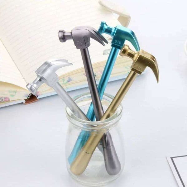 Cartoon creative stationery imitation metallic hammer gel simple black water-based pen students fun prizes school supplies