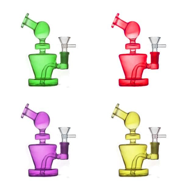 Wholesale Rainbow Colorful mini Water Tobacco Bongs Pipes bubbler Small Hookahs Thick Glass oil burner Bong hookahs With 14mm smoking tobacco Banger