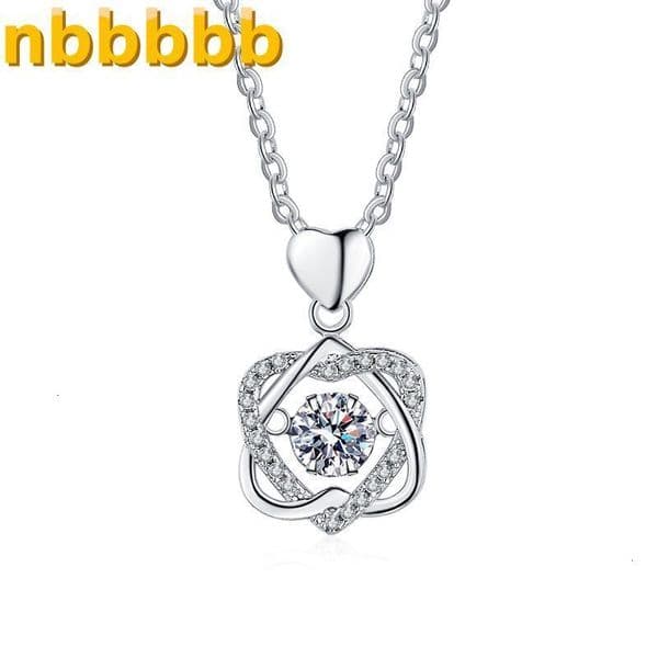 WZN0050 925 Sterling Silver Necklace Jewelry Moissanite Pendant Necklaces for Women