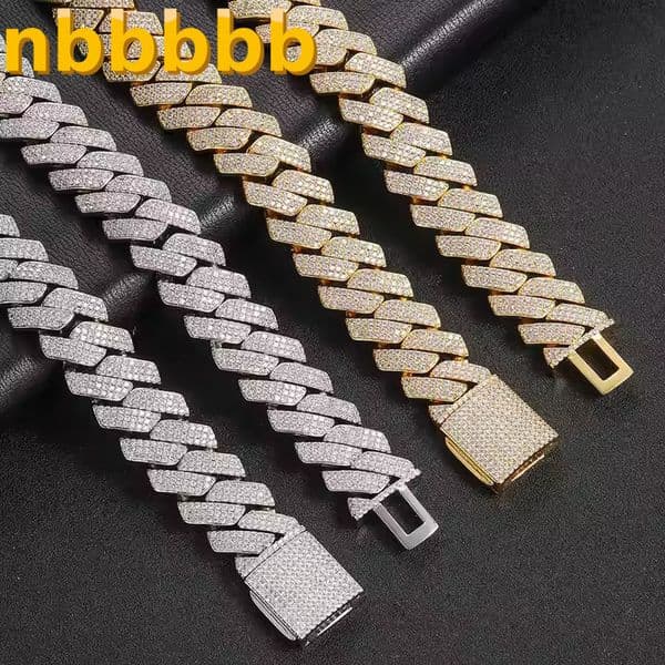 Factory Price Custom 8-20mm Sterling Silver Moissanite Vvs Minimalist Cuban Link Chains Necklace Wedding Anniversary Gift Mens