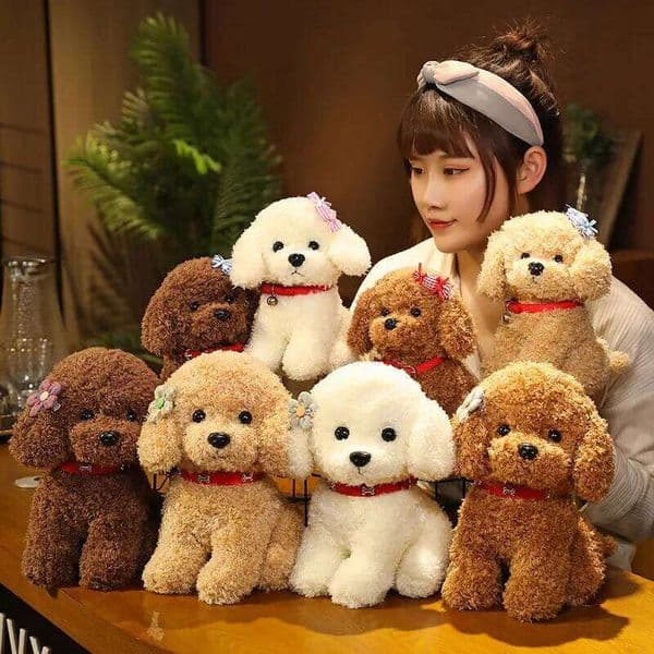 22cm Creative Teddy Lucky Simulation Dog Poodle Toys Handmade Realistic Figure Toy Plush Stuffed Animals