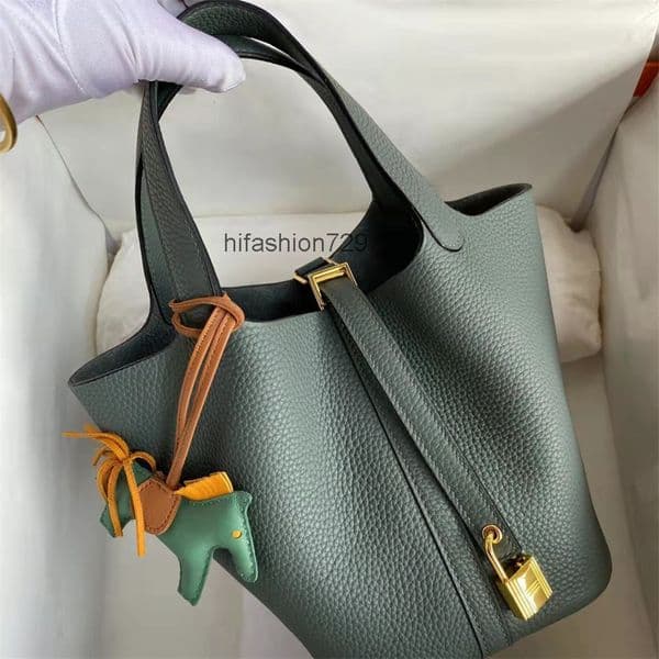 10a Top quality picotins lock bag designer bag shoulder bag tote taurillon clemence calfskin wax thread hand sewn handbag 18cm 22cm bags designer women bag 5CV6