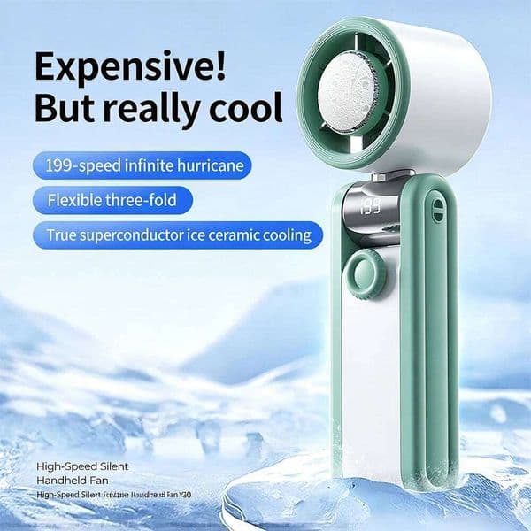 Folding Refrigeration Outdoor Foldable Portable Handheld Mini Cooling Rechargeable 3600mAh Control High Speed Turbo Fan