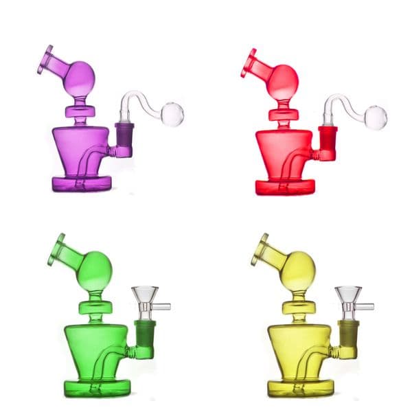 MINI Travel Colorful mini Water Tobacco Bongs Pipes bubbler Small Hookahs Thick Glass oil burner Bong hookahs With 14mm smoking tobacco Banger