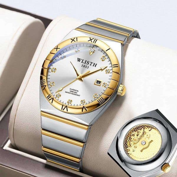 Explosive quartz mechanical waterproof calendar casual fashion men's transparent watch
