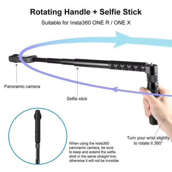 COOL DIER Bullet Time Rotating Handle Tripod Stand for Insta360 X5 X4 Air X3/ DJI Osmo 360 Panoramic Action Camera Accessories