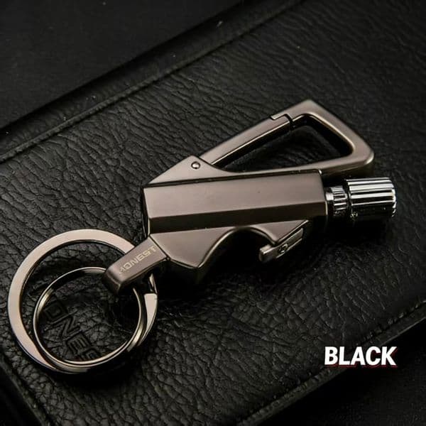 Honest Permanent Match Kerosene Lighter, Multi-function Keychain, Outdoor Waterproof & Portable