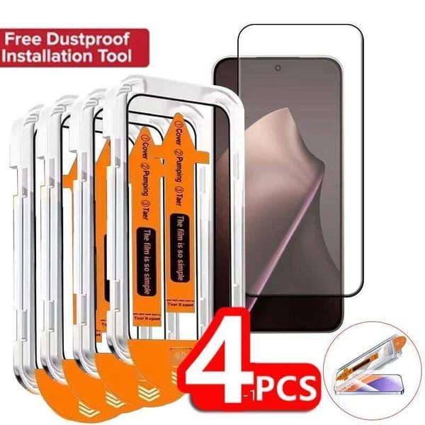 4Pcs Ultra HD Tempered For iPhone 16 15 Pro Max 17 Air 14 13 12 11 16e 7 8 Plus XR XS Dust Free Easy Installation Glass