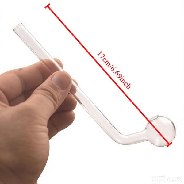 Wholesale 17cm Long Curved Bent Glass oil burner pipe Thick Heady Clear Hand Straw pipes for smoking In stock