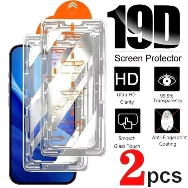 2PCS 8K HD Screen Protectors For iPhone 16e 16 15 11 12 13 17 Air 14 Plus Tempered Glass iPhone17 Pro XS Max X XR 7 8