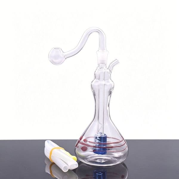 Wholesale Newest Vase Shape Glass oil burner bong pipe Thick heady Portable Colorful Water bongs pipes for smoking with 10mm male smoking oil banger bowl IN STOCK