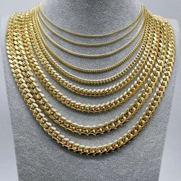 SOLID Real Miami Cuban Link Men Ladies 14K Solid Gold Heavy Chain Necklace