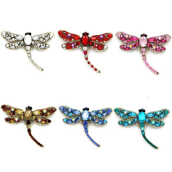 Designer Unisex Jewelry Accessory high-end rhinestone dragonfly brooch electroplated alloy vintage animal brooch for women clothing accessory pin Floral Brooch