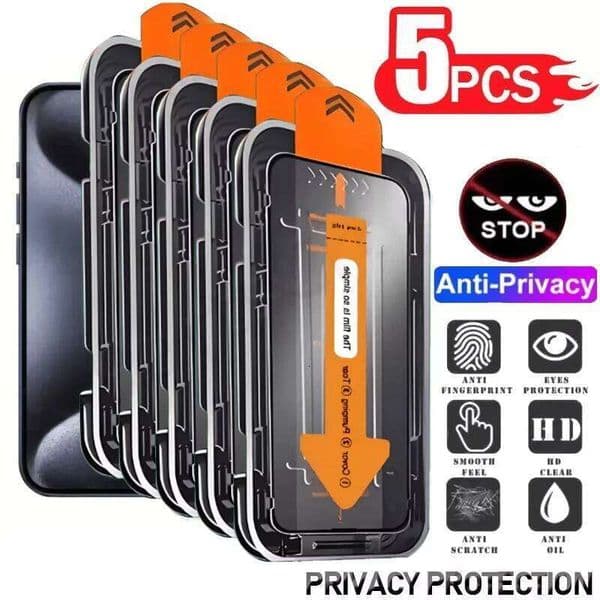 Easy Installation Privacy Screen Protector For iPhone 17 Pro Max 16 15 14 13 12 11 XR X XS 16e Air Oleophobic Coating Glass