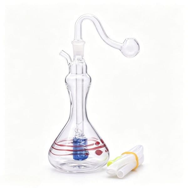 Creative Newest Vase Shape Glass oil burner bong pipe Thick heady Portable Colorful Water bongs pipes for smoking with 10mm male smoking oil banger bowl IN STOCK