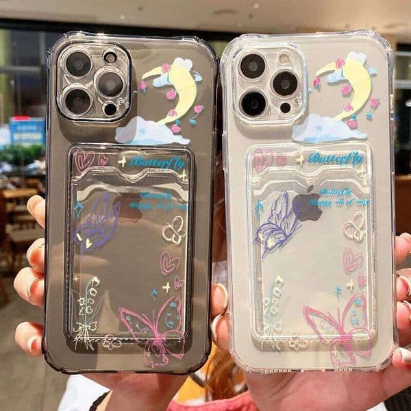 Cute Butterfly Case For Samsung A56 A55 5G A54 A53 A36 A35 A34 A33 A26 A16 A15 A13 S25 S24 Ultra S23 S22 Plus Card Slots Cover